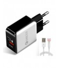 BLEXTER Cargador entrada USB 3.1A Blanco + Cable USB a Lightning