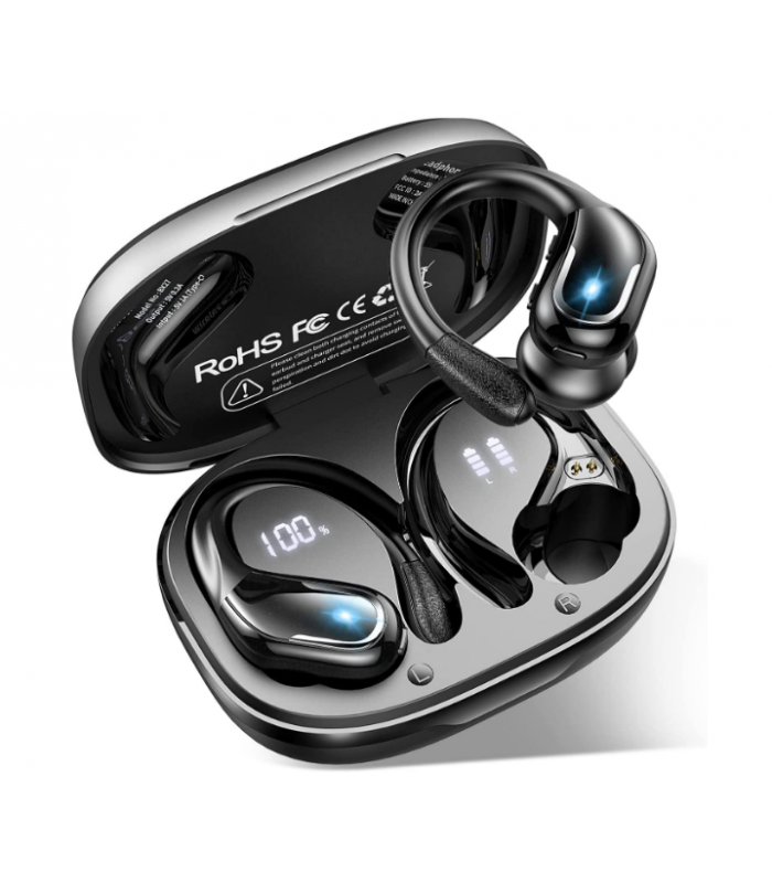 Auriculares Bluetooth 5.3 Deportivos con Llamada ENC HD Micrófono.  Impermeables - TecnoPC