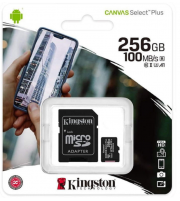 Tarjeta de Memoria Kingston CANVAS Select Plus 256GB microSD XC con Adaptador/ Clase 10/ 100MBs