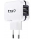 CARGADOR DE PARED 2xUSB TOOQ TQWC-1S02 BLANCO 17W