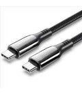 Cable USB 2.0 Tipo-C 5A 100W Vention TAEHF/ USB Tipo-C Macho - USB Tipo-C Macho/ Hasta 100W/ 480Mbps/ 1m/ Gris